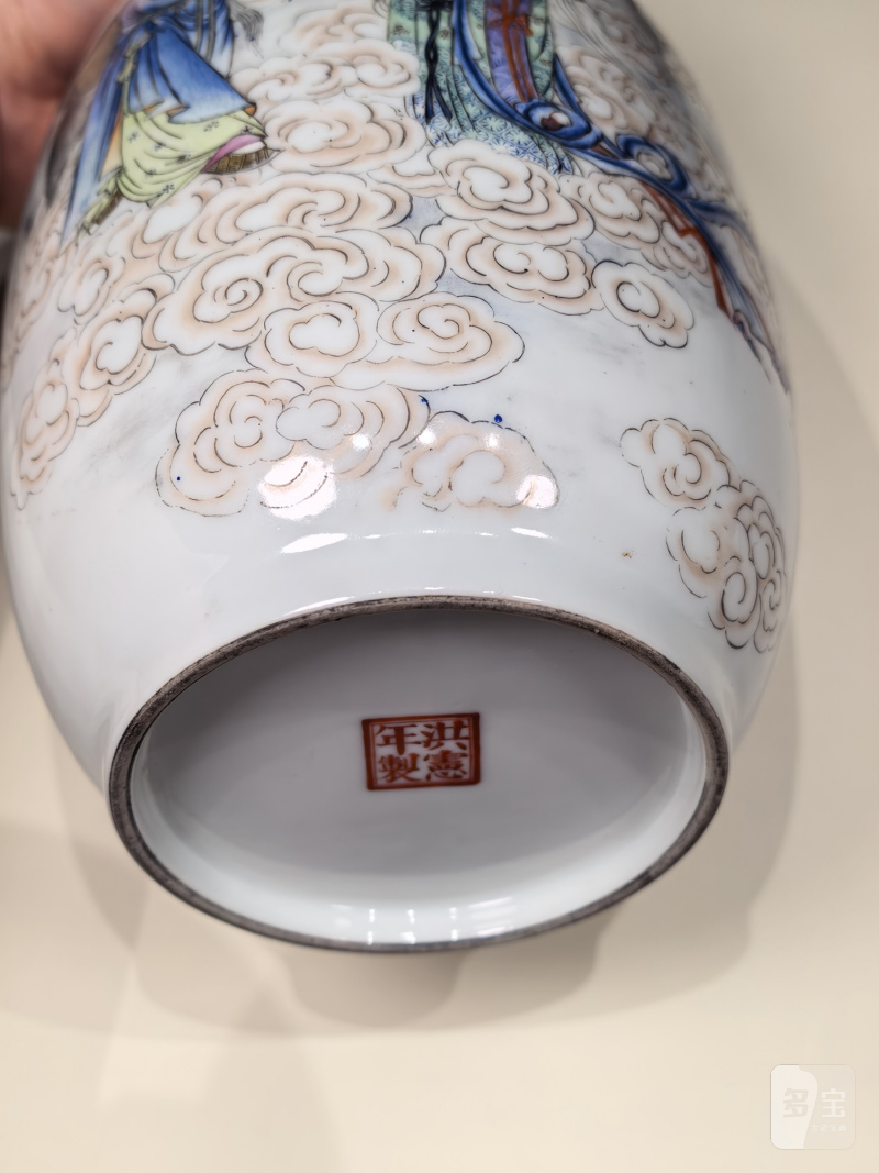 民国 粉彩牛郎织女图灯笼瓶 - 图9